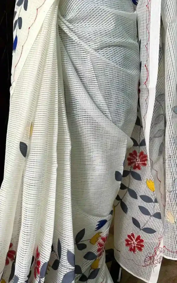 White on Applic work Kota Saree