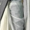 White on Gamcha Waves Applic work Kota Saree