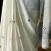 White on Gamcha Waves Applic work Kota Saree