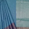 Aqua Blue with Golden Border Tanchuee work on Kora silk saree