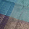 Aqua Blue with Golden Border Tanchuee work on Kora silk saree
