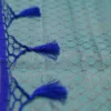 Aqua Blue with Golden Border Tanchuee work on Kora silk saree