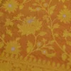 Yellow with Green Border Tanchuee work on Kora silk saree