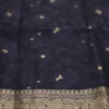 Black with Golden Border Tanchuee work on Kora silk saree