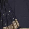 Black with Golden Border Tanchuee work on Kora silk saree