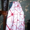 Red & White Clamp Dye Zari anchal Modal Silk Saree