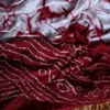 Red & White Clamp Dye Zari anchal Modal Silk Saree