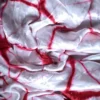Red & White Clamp Dye Zari anchal Modal Silk Saree