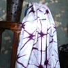Purple and White Clamp Dye Zari anchal Modal Silk Saree