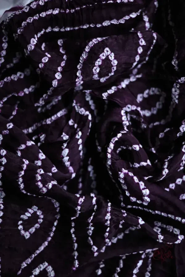 Purple and White Clamp Dye Zari anchal Modal Silk Saree