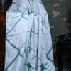Dark Green and White Clamp Dye Zari anchal Modal Silk Saree