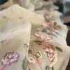 Cream body with flower work border Organza silk saree