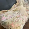 Cream body with flower work border Organza silk saree