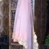Peach parsi embroidery cut work border Organza silk saree