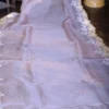 Peach parsi embroidery cut work border Organza silk saree