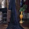Black parsi embroidery cut work border Organza silk saree