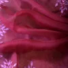 Majenta parsi embroidery cut work border Organza silk saree