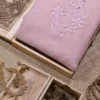 light Peach hand embroidery with mukaish work pure Organza saree