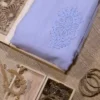 Sky blue hand embroidery with mukaish work pure Organza saree