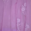light Pink hand embroidery with mukaish work pure Organza saree
