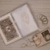 Cream hand embroidery with mukaish work pure Organza saree