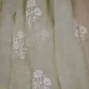 light pesta hand embroidery with mukaish work pure Organza saree