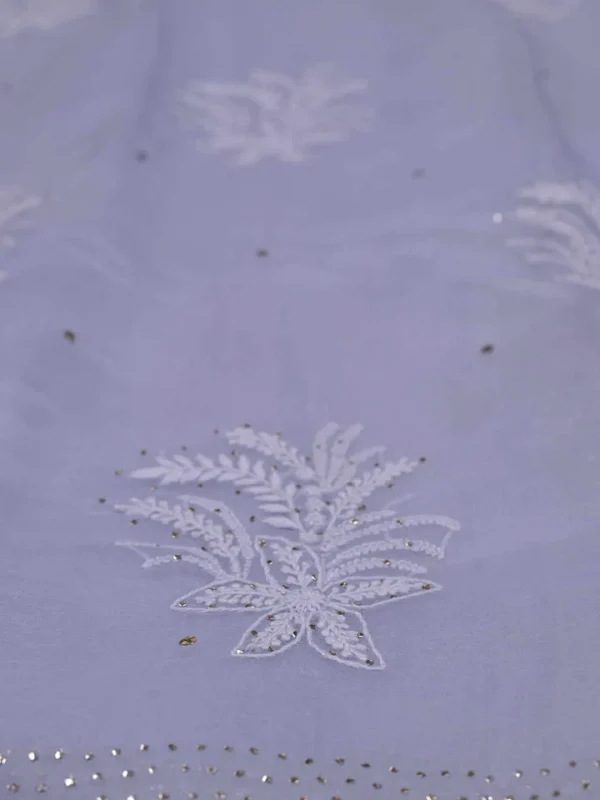 Sky Blue hand embroidery with mukaish work pure Organza saree