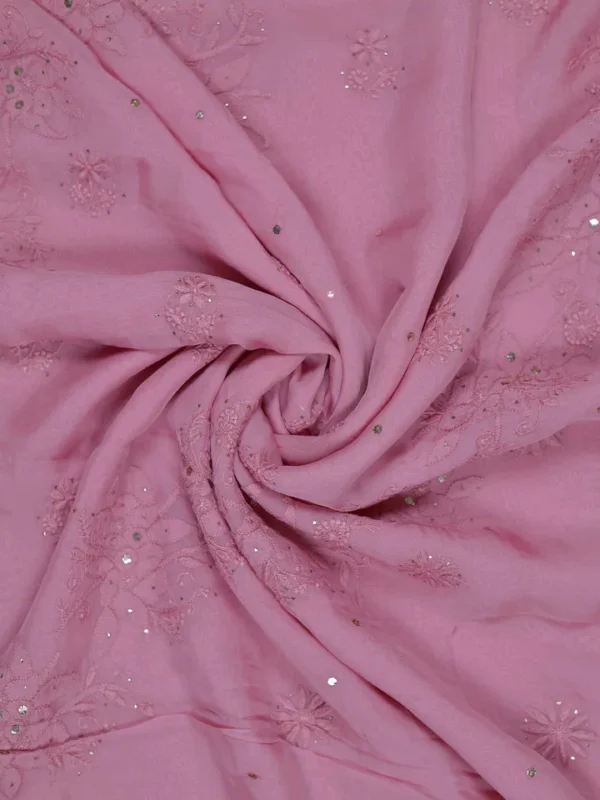 Soft Berry hand embroidery with mukaish work pure Organza saree