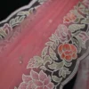 Baby Pink pure Organza Gara embroidery cut work border saree