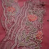 Baby Pink pure Organza Gara embroidery cut work border saree