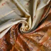 Biscuit on Red n Golden Zari work n Red anchal Baluchuri Pure Silk saree