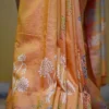 Pink Orange Dual Tone Katan on Hand Block Discharge Print Pure Silk Saree