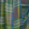 Sky Blue Green Dual Tone Katan on Hand Block Discharge Print Pure Silk Saree
