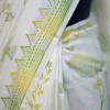 Off White Katan on Hand Block Discharge Print Pure Silk Saree