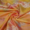 Pink Yellow Dual Tone Katan on Hand Block Discharge Print Pure Silk Saree