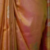 Pink Yellow Dual Tone Katan on Hand Block Discharge Print Pure Silk Saree