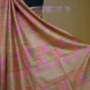 Biscuit Katan on Hand Block Discharge Print Pure Silk Saree