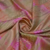Biscuit Katan on Hand Block Discharge Print Pure Silk Saree