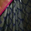 Black color with pink border kanjivaram work on Pure silk saree