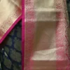 Black color with pink border kanjivaram work on Pure silk saree