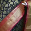 Black color with pink border kanjivaram work on Pure silk saree