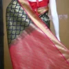 Black color with pink border kanjivaram work on Pure silk saree