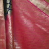 Black color with pink border kanjivaram work on Pure silk saree
