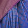 Sky blue color with pink border kanjivaram work on Pure silk saree