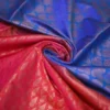 Sky blue color with pink border kanjivaram work on Pure silk saree