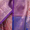 Rust color with blue border kanjivaram work on Pure silk saree