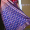 Rust color with blue border kanjivaram work on Pure silk saree