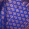 Rust color with blue border kanjivaram work on Pure silk saree