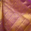 Lavender color with maroon border kanjivaram work on Pure silk saree
