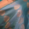 Green color with copper jari border kanjivaram work on Pure silk saree